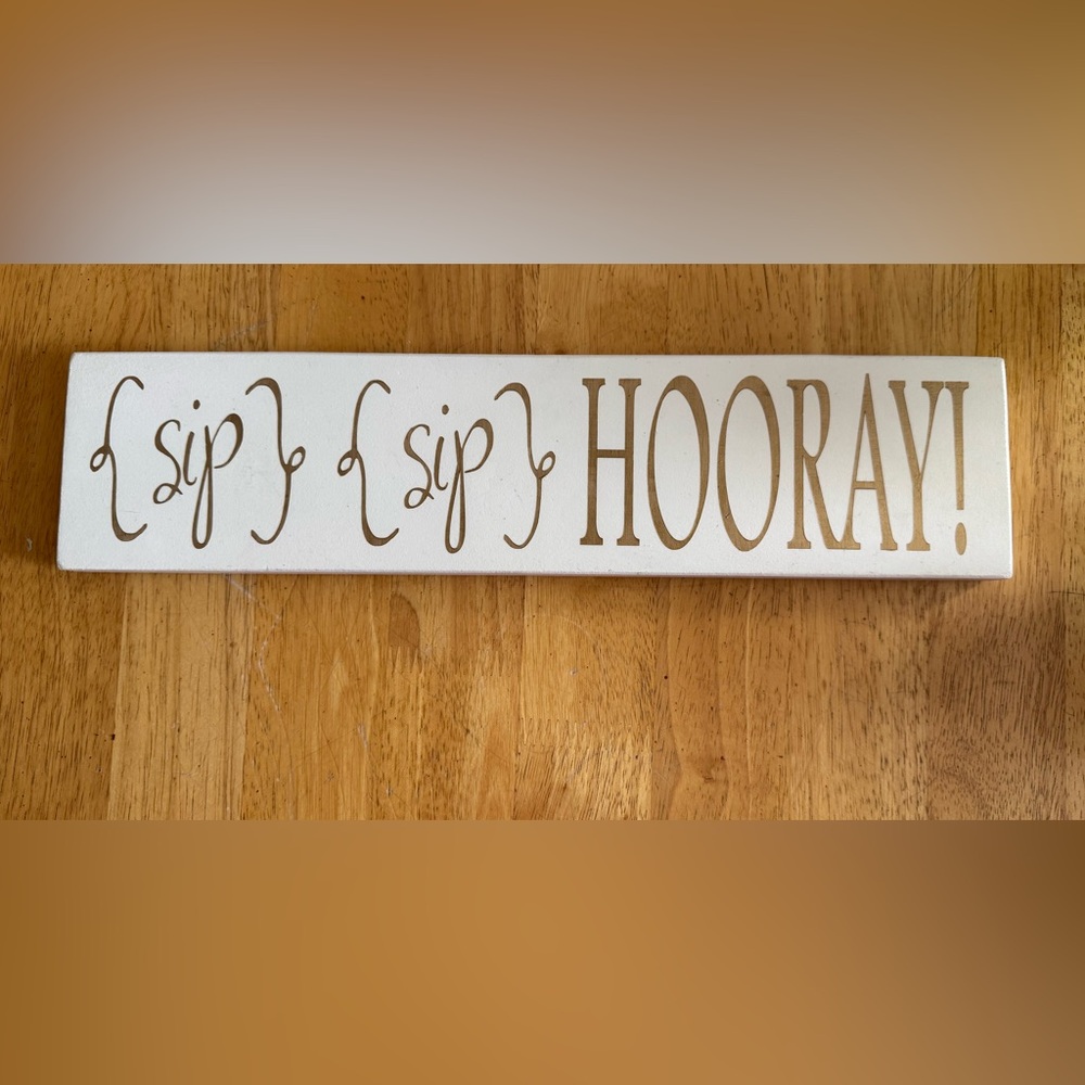 Gold and White Wall Decor Sign